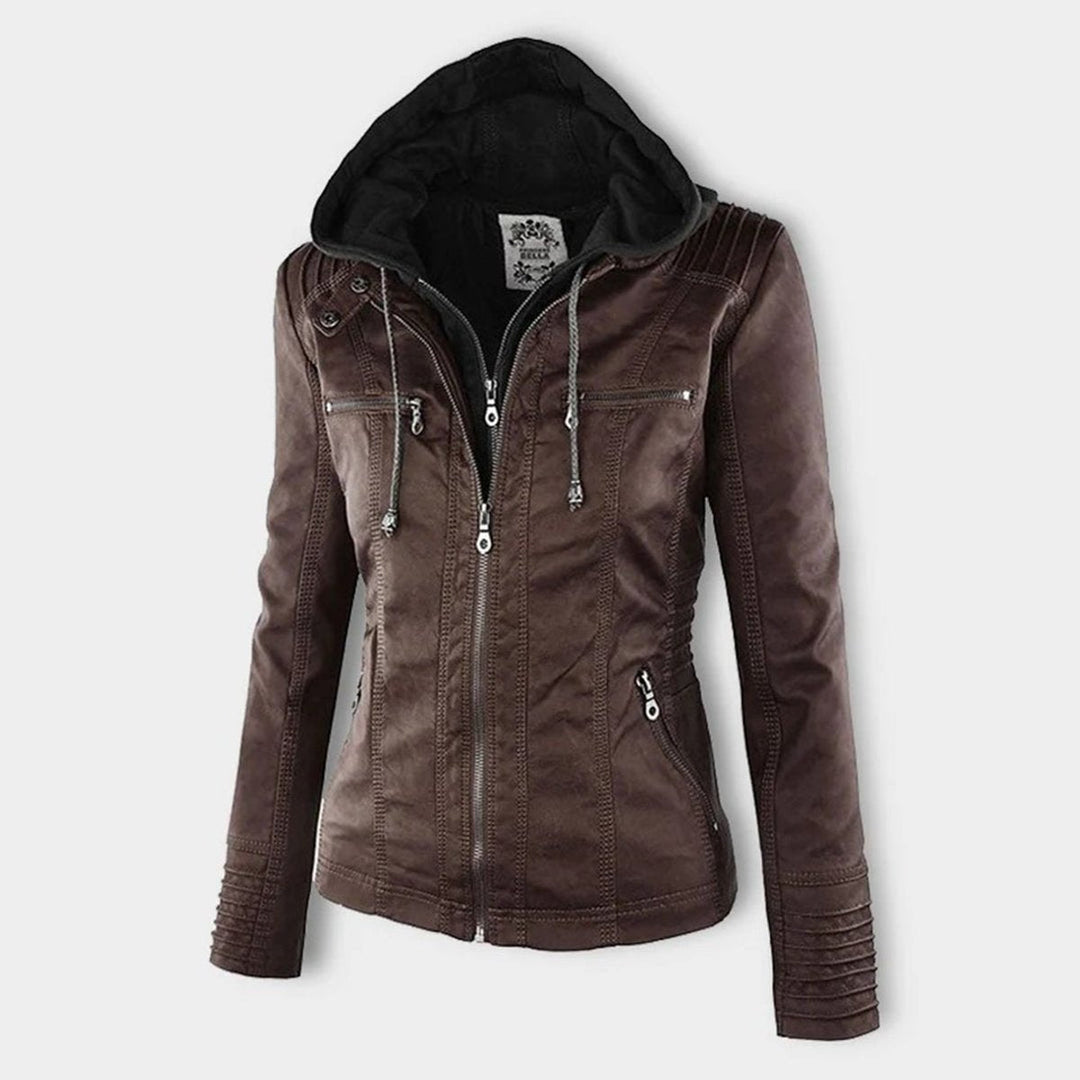 LUCINDA™ - ELEGANT HOODED LEATHER JACKET