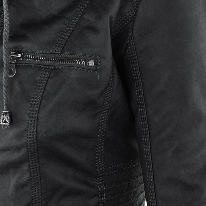 LUCINDA™ - ELEGANT HOODED LEATHER JACKET