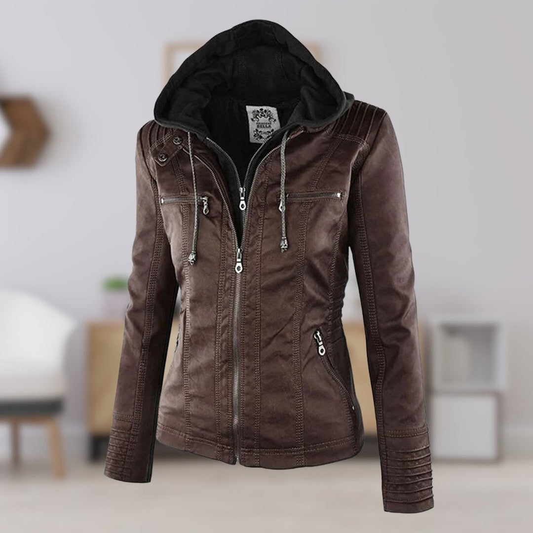 LUCINDA™ - ELEGANT HOODED LEATHER JACKET