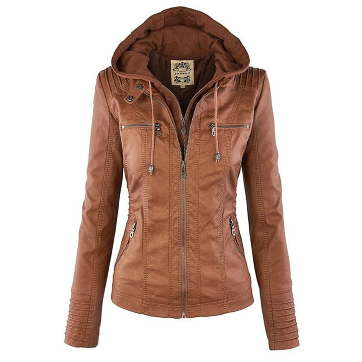 LUCINDA™ - ELEGANT HOODED LEATHER JACKET