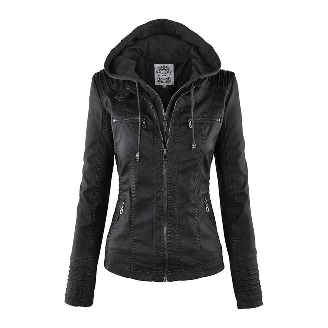 LUCINDA™ - ELEGANT HOODED LEATHER JACKET