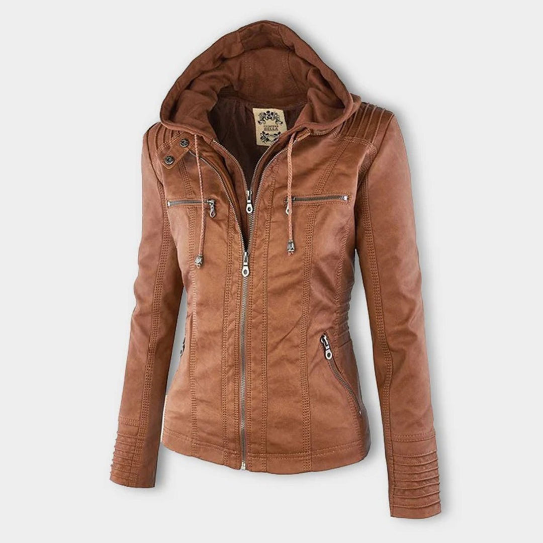 LUCINDA™ - ELEGANT HOODED LEATHER JACKET