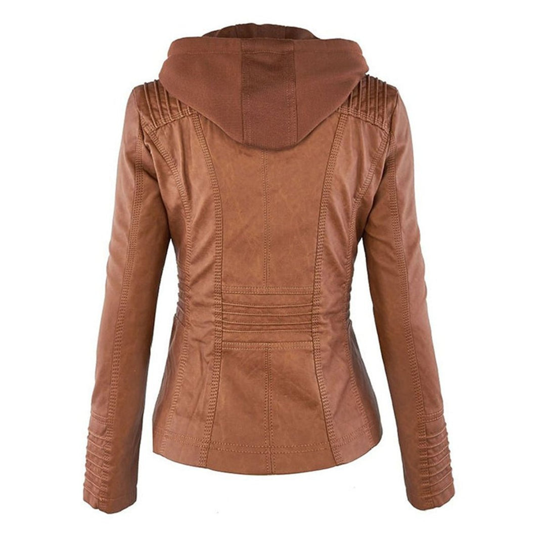 LUCINDA™ - ELEGANT HOODED LEATHER JACKET
