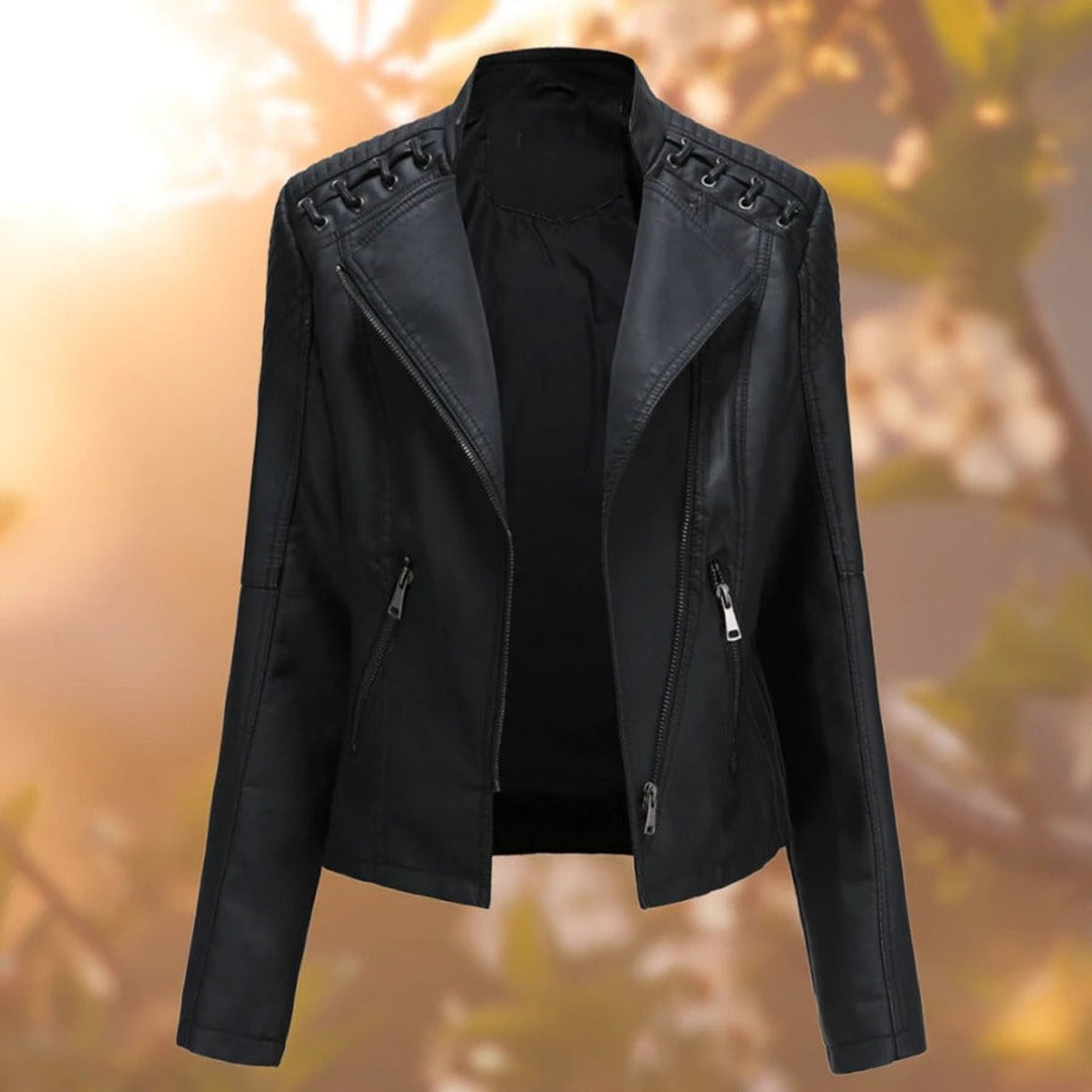 VALENTINA™ - ELEGANT MOTO-STYLE LEATHER JACKET