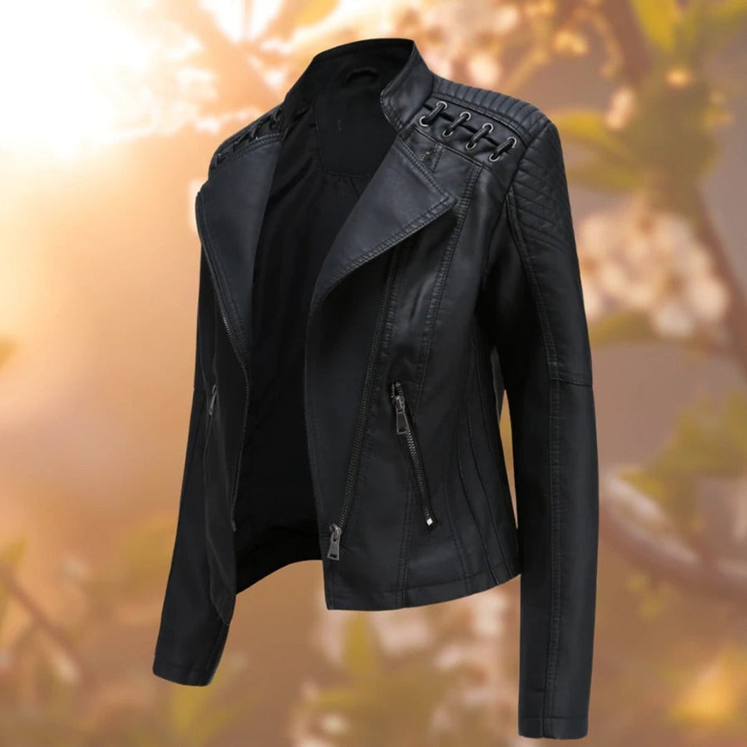 VALENTINA™ - ELEGANT MOTO-STYLE LEATHER JACKET