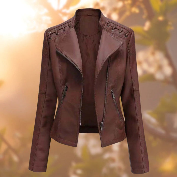 VALENTINA™ - ELEGANT MOTO-STYLE LEATHER JACKET