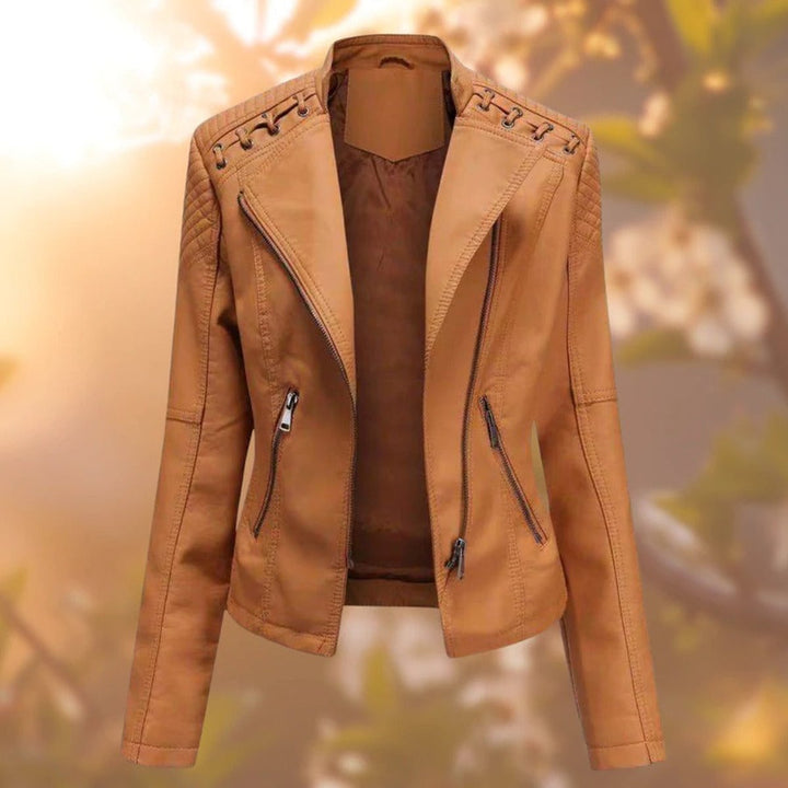 VALENTINA™ - ELEGANT MOTO-STYLE LEATHER JACKET