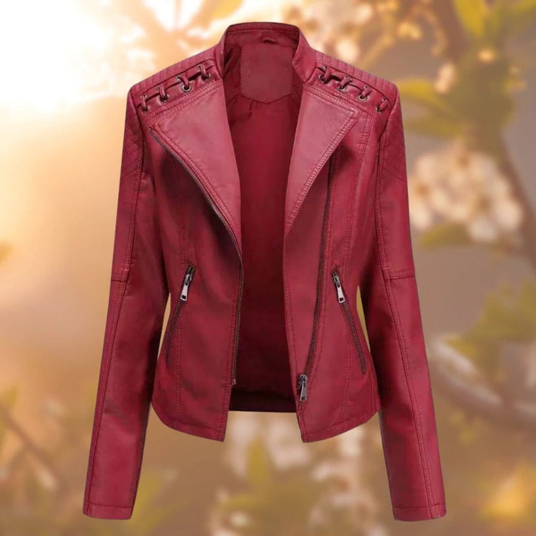 VALENTINA™ - ELEGANT MOTO-STYLE LEATHER JACKET