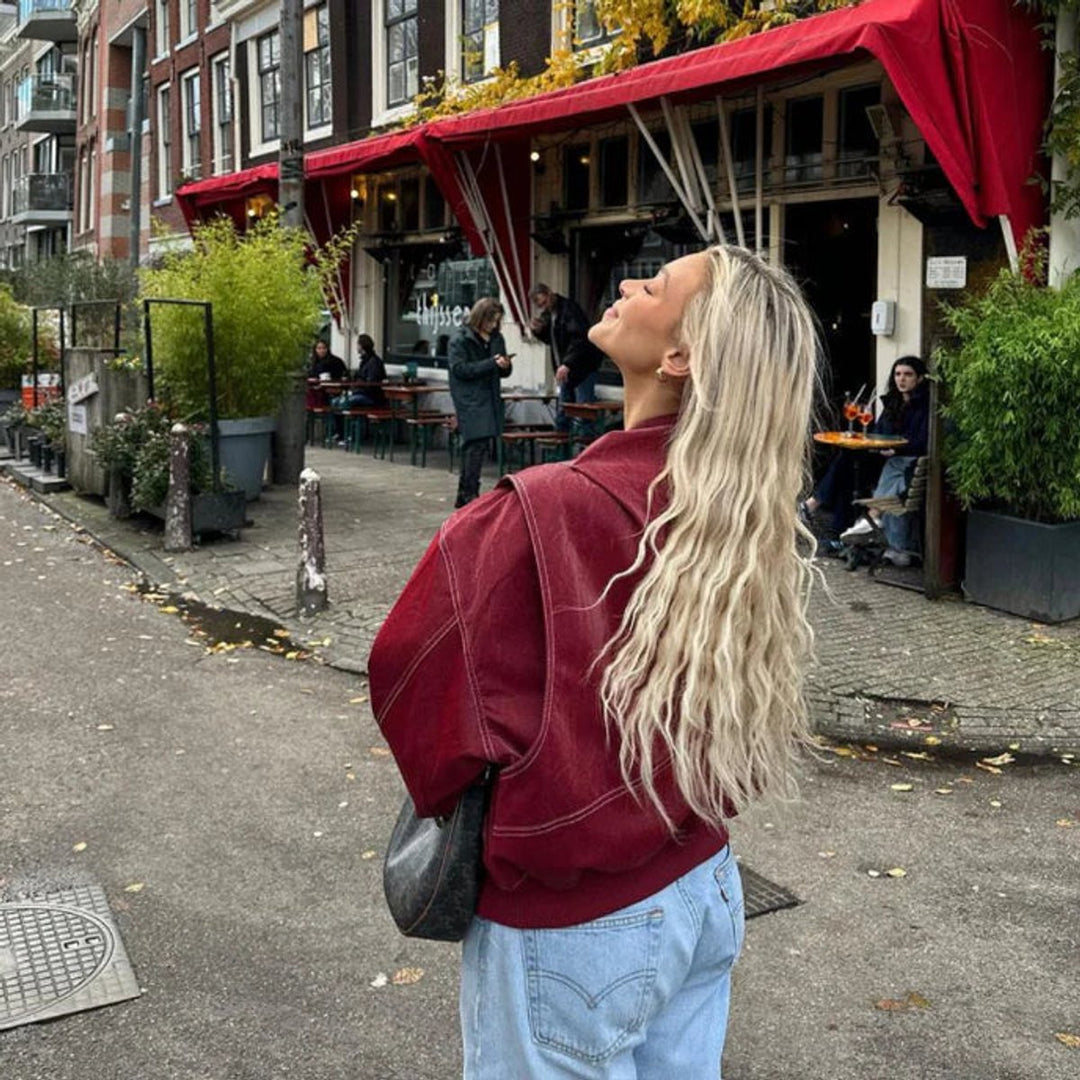 RENEE™ - OVERSIZED LEATHER BOMBER JACKET