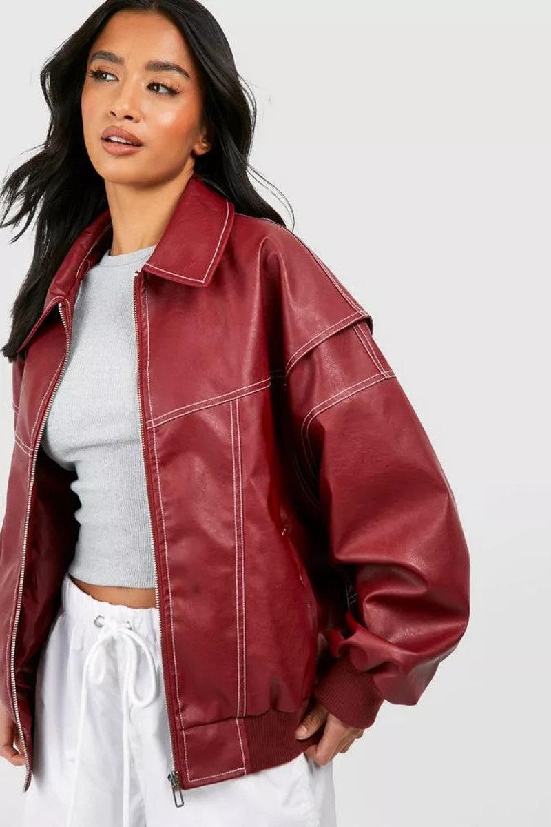 RENEE™ - OVERSIZED LEATHER BOMBER JACKET