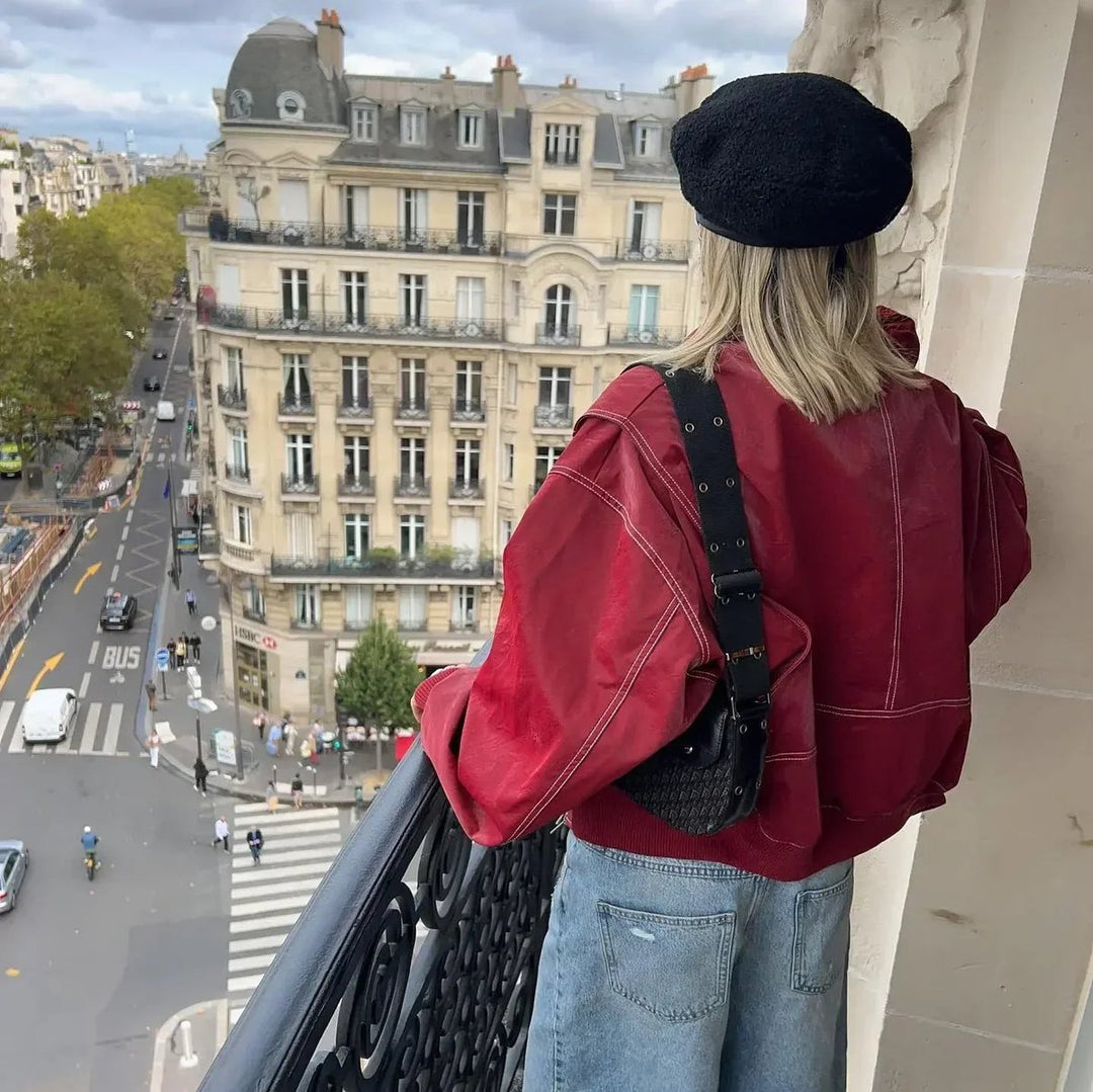RENEE™ - OVERSIZED LEATHER BOMBER JACKET