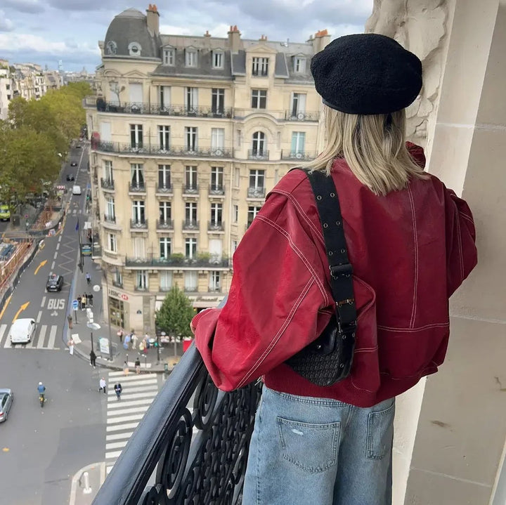 RENEE™ - OVERSIZED LEATHER BOMBER JACKET